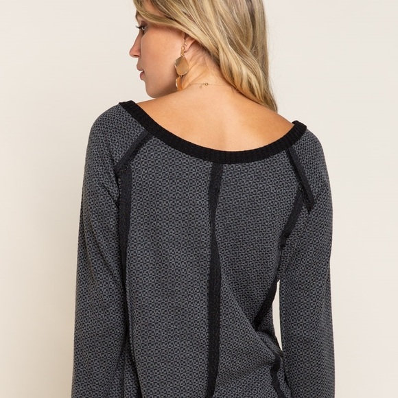 CHARCOAL TWO TONE TOP (REGULAR & PLUS) - Picture 3 of 10